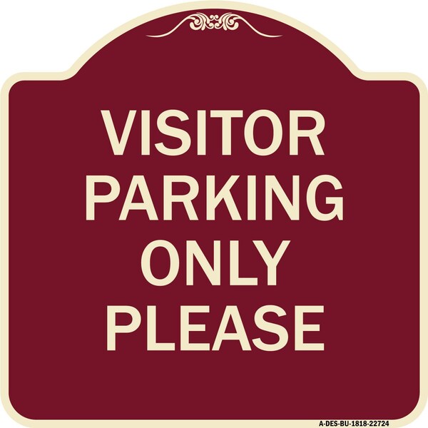 Signmission Visitor Parking Visitor Parking Please Heavy-Gauge Aluminum Sign, 18" x 18", BU-1818-22724 A-DES-BU-1818-22724 - main